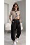 Women's Modal Fabric Pleated Cuffs Elastic Waist Single Bottom Shalwar Trousers - 2