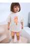 Girl's Ice Cream Printed Top and Bottom Set – Summer Comfortable Cotton Combination with Shorts
