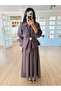 Brown Sun Buckle Blouse Skirt Set - 51345 - 2