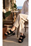 Skin High Sole Double Velcro Two-Stripe Summer Women's Wedge Heeled Sandals - 4