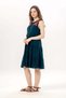 Sleeveless Mina Embroidery Detailed Lace-Up Collar Summer Voile Dress Petrol Ptrl - 4