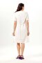 Short Sleeve Lidya Crew Neck Embroidered Summer Short Muslin Dress Off-White Krkbyz - 2
