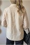 Women's Beige Shirt with Scallop Detail on Sleeves and Collar, Embroidered - 2