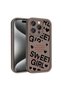 iPhone 15 Pro Case with Camera Protection Printed Back Surface Tgco Classy Cover - Light Brown - 2