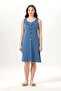 Sleeveless Lidya V-Neck Muslin Embroidered Summer Short Dress Indigo Indg