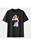 Black 100% Cotton Wadding Look Basic Crew Neck Knitted T-Shirt - 3