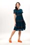 Short Sleeve Crew Neck Embroidered Authentic Voile Short Dress Petrol Ptrl - 8