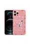 iPhone 12 Pro Compatible Patterned Hard Silicone Tgco Mumila Case-Pink Flower