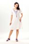 Short Sleeve Lidya Crew Neck Embroidered Summer Short Muslin Dress Off-White Krkbyz - 6