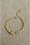 Square-shaped, stone-accented, tarnish-resistant gold-tone stainless steel bracelet