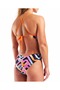 W Texture Swimsuit Tie Back Multi Black-Orange - 2