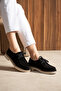 Luby Black Suede Genuine Leather Lace-Up Loafer - 3