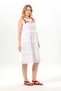 Sleeveless Mina Embroidery Detailed Lace-Up Collar Summer Voile Dress White Byz - 4
