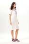 Short Sleeve Lidya Crew Neck Embroidered Summer Short Muslin Dress Off-White Krkbyz - 4