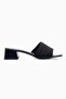 Women's Knitwear Slippers Square Toe Heeled Laria Black - 2