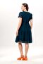 Short Sleeve Crew Neck Embroidered Authentic Voile Short Dress Petrol Ptrl - 2