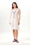 Sleeveless Lidya V-Neck Muslin Embroidered Summer Short Dress Off-White Krkbyz