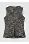 Ozmarka New Season Gray Crew Neck Patterned Women's Vest - 6