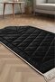 Black Quilted Padded Luxury Prayer Rug 65X115 cm - 2