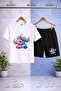 Children's Lilo Stitch Hug Printed Crew Neck T-Shirt - Shorts Set