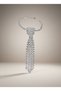 Stone Crystal Look Women's Tie Necklace Stylish Neck Accessory Evening Dress Shirt Jewelry - 2