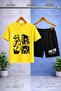 Kids' Dare to Start Black Printed Crew Neck T-Shirt - Shorts Set