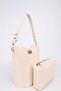 Women's Cream Wallet Detailed Bucket Model Hand and Shoulder Bag Molina - 2