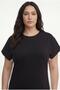 Women's Plus Size Extra Comfortable Fit Black Dress with White Line Trim - 4