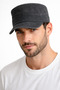 Men's Washable Castro Hat with Adjustable Buckle Casual Unisex Black Cap - 2