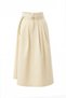 Beli Belted High Waist Pleated Pocketed Cream Midi Skirt - 5
