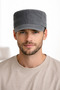Men's Washable Castro Hat with Adjustable Buckle, Casual Unisex Gray Cap - 2