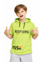 Boy's Keep Text Patterned Hooded Pistachio Green Color Short Sleeve T-Shirt - 2