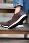 Lena Model Genuine Leather Handmade Brown Knitwear Sneaker Shoes - 4
