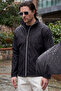 Men's Black Waterproof Spring Jacket with Sleeve Zipper Detail - 2