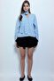Striped Scarf Shirt Blue - 2