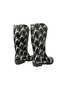 , Women's Gray Stripe Patterned Garden Rain Boots - 4