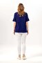 Short Sleeve Nevin Embroidered V-Neck Summer Shile Fabric Authentic Blouse Purple Purple - 6