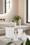 Hgy Home Real Bamboo Detailed Off-White Diamond 5-Piece Bathroom Set - 4