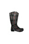 , Women's Gray-Red Stripe Patterned Garden Rain Boots