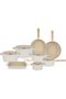 ,Fika,Cookware set 15Pcs,die coated aluminum w,xtrema non stick ceramic coating,Sahara Sand.