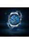 XLOTS IronX Skeleton Men’s Watch Blue Dial Leather Strap Stainless Steel Case Quartz Wristwatch - 7