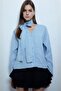 Striped Scarf Shirt Blue