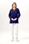 Long Sleeve Nevin Embroidery Detailed V-Neck Summer Şile Fabric Authentic Blouse Purple Purple - 6
