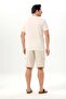 Men's Şile Bezi Summer V-Neck Short Sleeve Undershirt Cream Krm - 2