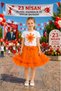 Girl's Orange Skirt Suit – Show and Event Combination for Ages 5-13