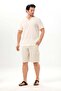 Men's Şile Bezi Summer V-Neck Short Sleeve Undershirt Cream Krm - 4