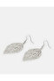 Women Silver Leaves Shape Earrings - 2