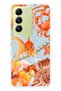 Vivo V30 Lite Compatible Orange Fish Pattern Transparent Phone Case