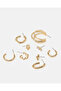 Women Embellished Gold Earrings Set (9 Pair) - 2
