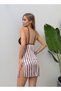 Women's Satin Nightgown with Slit and Stripe Detail - Stylish & Comfortable Sleepwear - 2